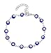 Edforce Stainless Steel Women's Charm Enamel Evil Eye Protection Link Chain Bracelet