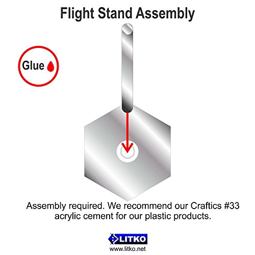 Acrylic Flight Stands, 2.5 inch Hexagon, 3mm Clear, 4 inch Peg (10)
