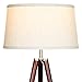Brightech Emma LED Floor Lamp, Tall Lamp with Wood Legs, Mid-Century Modern Standing Lamp for Bedroom Reading, Tripod Lamp for Living Rooms & Offices, Great Living Room Decor - Walnut Brown