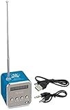 Mini Digital Portable Music MP3 Player Micro SD/TF USB Disk Speaker FM Radio TD-V26 - Blue