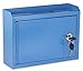 Adir Corp Suggestion Box with Slot and Lock - Drop Box with Lock, Cash Dropbox - 9.8x7.5x3.4 Inches Wall Mount Donation Box - Metal Deposit Box (Blue)