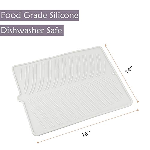 image for Silicone Dish Drying Mat, Malsipree Large 16