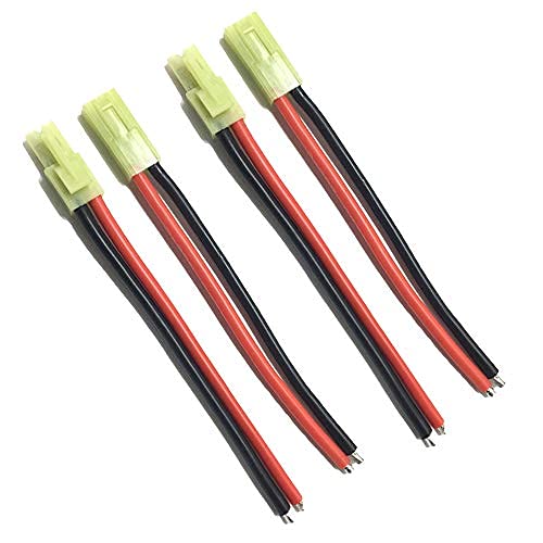 2 Pairs Mini Tamiya Plug Male Female Connector Adapter Lead with 10cm 14AWG Silicone Wire