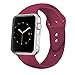 iGK Sport Band Compatible for Apple Watch 42mm, Soft Silicone Sport Strap Replacement Bands Compatible for iWatch Apple Watch Series 3, Series 2, Series 1 42mm Wine Red Large