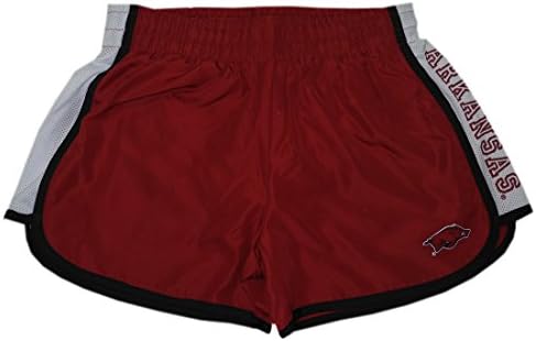 Youth Girls ARKANSAS RAZORBACKS Dri-Fit Athletic Shorts with Brief Lining L Dark Red