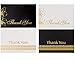 Thank You Cards Bulk Set - 100 4x6 Thank You Notes, Envelopes & Stickers, 4 Gorgeous Designs (25 of Each) Black & Gold, White & Gold, Great for Any Occasion, Wedding, Bridal & Baby Shower Graduation