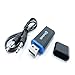 QOFOWIN USB Bluetooth Receiver Adapter Wireless Audio Adapter Car Kit Music Receiver Bluetooth Car Adapter Home/Car Stereo Sound System, Portable Speskers, Headphone, Car(Aux in) with 3.5mm Cable(bl)