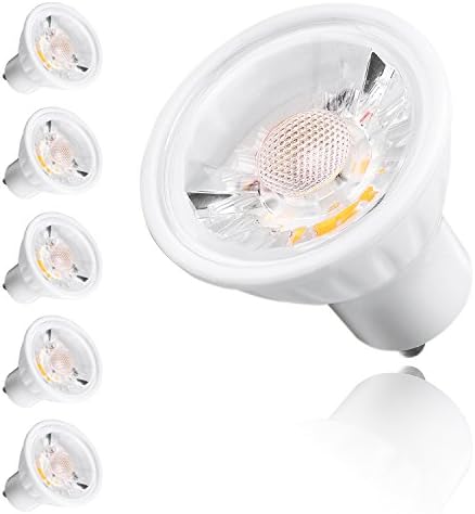 Velouer GU10 LED Light Bulbs,5W Led Spot Light Bulbs, (Replace 50W Halogen Bulb) AC 120V Recessed Tracking Light GU10 Daylight Bulbs Cool White 6000K,Not Dimmable, Pack of 6