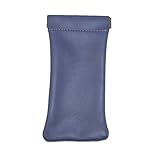 CTM Women's Leather Fashion Color Eyeglass Holder and Case, Purple