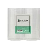 Nutri-Lock Vacuum Sealer Bags. 2 Rolls 6x50 Commercial Grade Sealer Rolls. Works with FoodSaver. Perfect for Sous Vide.