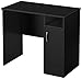 South Shore 7270075 Small Computer Desk with Door, Pure Black