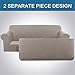 H.VERSAILTEX 2 Separate Pieces Sofa Slipcover Suit for T Cushion/Box Cushion Large Sofa Covers for Living Room, Soft Jacquard Polyester Spandex Stretch Couch Cover (XL Sofa 89