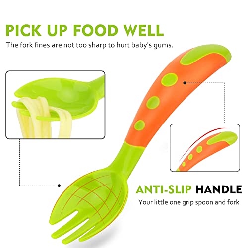 Zooawa Baby Suction Bowl and Spoon Set, 3 Pack Baby Weaning Set Nonslip