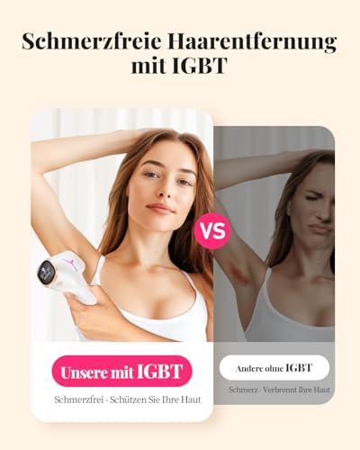 Haarlosy IPL Devices Hair Removal Laser for Women and Men with Painless Results in Salon Quality for Home, 22J IGBT IPL Hair Removal Device for Face, Bikini Area, Body, Gold White