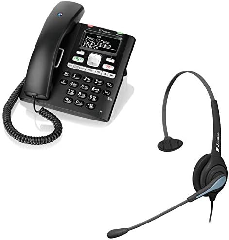 BT Paragon 650 Corded Telephone With Answering Machine + JPL 501S Monaural, Noise Cancelling Office Headset