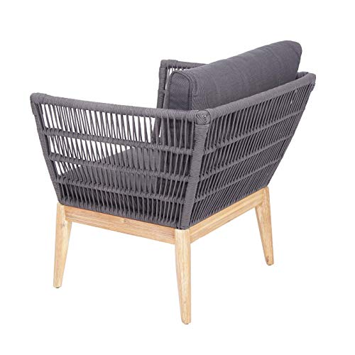 Mendler Gartengarnitur HWC-H55, Lounge-Set Sofa Sitzgruppe, Seilgeflecht Rope Holz Akazie Spun Poly MVG - Kissen dunkelgrau – Bild 7