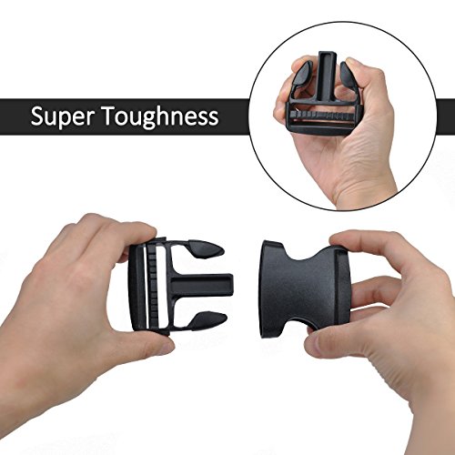 2 Inch Side Quick Release Plastic Buckles (12 Pack-Black)