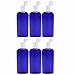 MoYo Natural Labs 8 oz Flip Cap Bottles, Empty Containers for Shampoo or Lotions, BPA Free PET Plastic Squeezable Toiletry/Cosmetic Bottles (6 pack, Cobalt Blue)