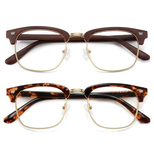 MEETSUN Blue Light Glasses Retro Half Frame