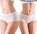 OUENZ Cotton Underwear Women, 5 Pack Seamless Soft Comfortable Breathable Mid Waist Briefs Panties for Women Black
