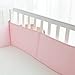 TillYou Baby Crib Bumper -Premium Woven Cotton, Padded Breathable Fill-in(Microfiber)----Pink