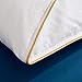 puredown White Goose Down Comforter-600 Fill Power-King/Cal King-Cotton Shell 500TC-Stripe White