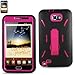 Bastex Samsung Galaxy Note I9220 Blk W/Hot Pink Hybrid Kickstand Case