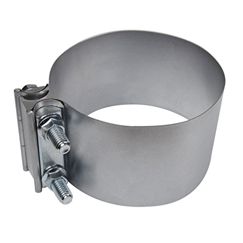 4" Butt Joint Exhaust Band Clamp - Aluminized Steel for 4" Exhaust Pipe, Muffler, Elbow and Exhaust Tubing Connection