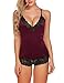 Avidlove Lingerie for Women Satin Bodysuit Lace Teddy Lingerie One Piece Babydoll Nightgown