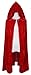 Bigxian Kids Hooded Velvet Cloak Halloween Christmas Fancy Cape for Kids (Red)