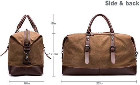 Travel Bag with Durable Canvas and Pu Leather is not Easy to Tear and Break, Suitable for Business Trip, Tourism, Camping and Outdoor Activities (Brown) 2 Travel Bag with Durable Canvas and Pu Leather is not Easy to Tear and Break, Suitable for Business Trip, Tourism, Camping and Outdoor Activities (Brown)