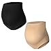 HOFISH Women Maternity Panties Over The Bump Pregnancy Underwear Black Beige Medium