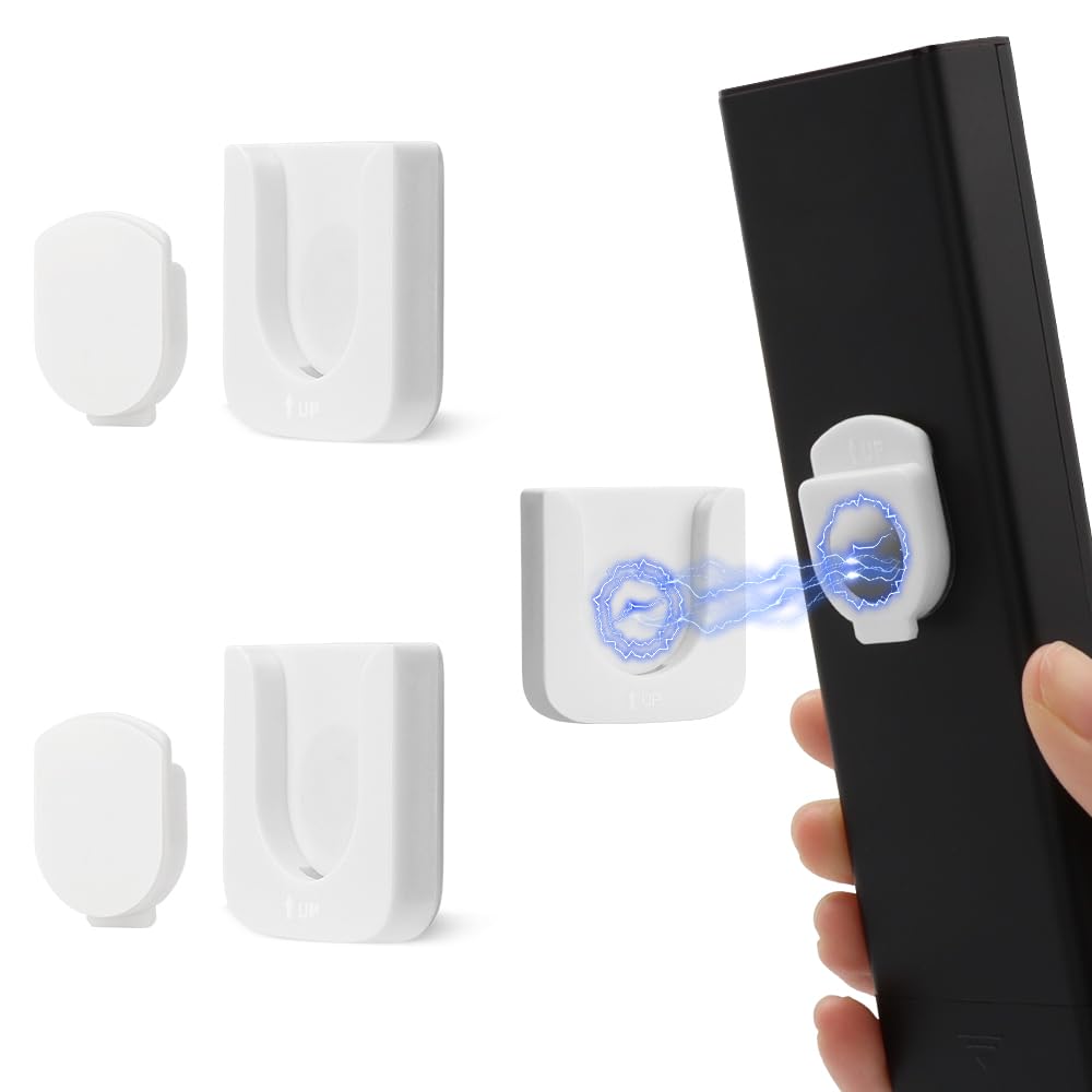 FIDWALL Magnetic Remote Control Holder Wall Mount, Innovative Slot Design for Effortless Organization of Home, Office, and School Supplies - Organize and Fix Remotes with Ease (White, 2 pack)