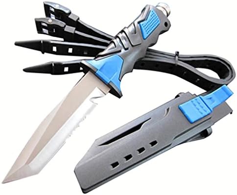 Aikar Blue Diving Knife 25.5 cm - Sharp Blade for Scuba Diving, Snorkeling and Water Sports Includes Strap