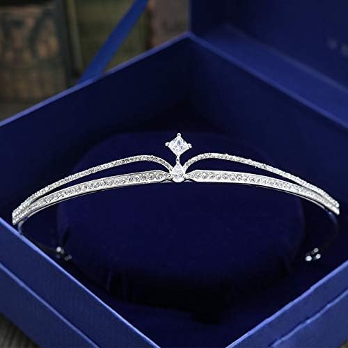 Trendy Simple Paved Cubic Zircon Crown For Women Headdress Crystal Tiara Bridal CZ Diadem Wedding Bride Haibands Headpiece CR068