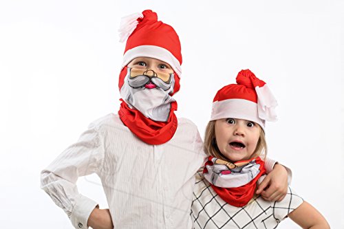 Christmas Santa Tubular Half Face Mask Neck Warmer Unisex Costume Headwear Gift Set