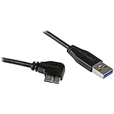 StarTech.com 1m 3 ft Slim Micro USB 3.0 Cable M/M - Right-Angle Micro-USB - USB 3.0 A to Micro B - Angled Micro USB - USB 3.1 Gen 1 5Gbps