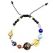 Unisex Handmade Galaxy Solar System Bracelet Universe Nine Planets Star Natural Stone Beads Bracelets Bangles