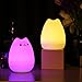 Excelvan Cute Cat Table Lamp Kitty Silicon Night Light LED with Sensitive Tap Control 7 Changing LED Romantic and Warm White Modes Kids Gift for Bedroom Bar Club Lounge