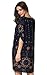 ARANEE Women's Sexy Off Shoulder Cotton Boho Ruffle Sleeve Blouse Mini Dress Navy Blue
