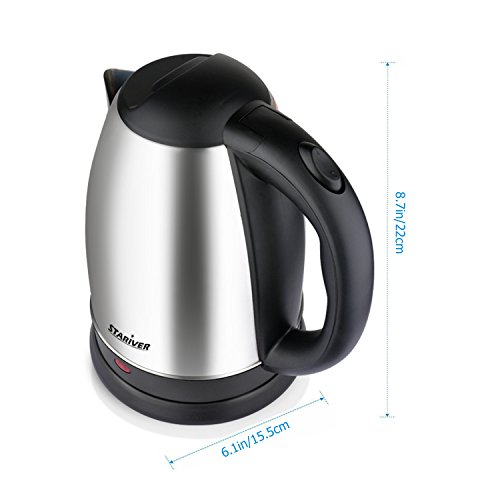 Electric Kettle 1.5L Stainless Steel Cordless with Fast Boil, Auto Shut Off and Boil Dry Protection, Electric Tea Kettle - Classic Collection - Stariver (Mother's Day Gift) - Thumbnail 5