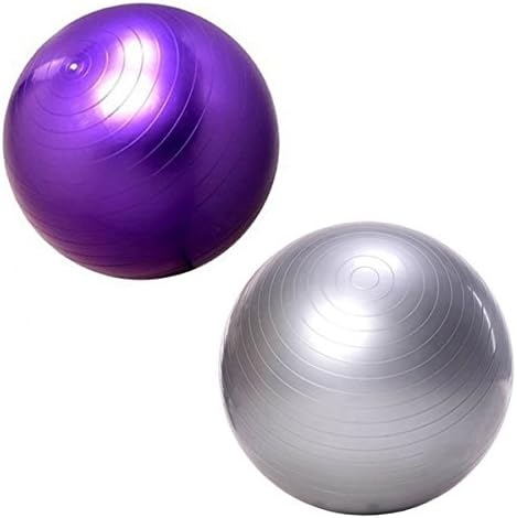 Anti-Burst Fitness Exercise Stability and Yoga Ball with Pump (Purple, 75cm/30'')