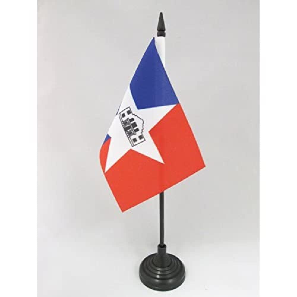 AZ FLAG - San Antonio Table Flag 4'' x 6'' - San Antonio city Office Mini Banner 100% Polyester 15 x 10 cm - Mini Desk Flag with 10'' Pole and Black Plastic Base