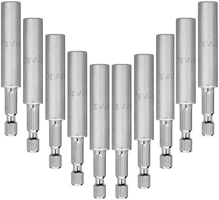 DeWalt Magnetic Screw Gun Driver Bit Tip Holders - 10-Pack - Ideal for Drywall Bits, Construction