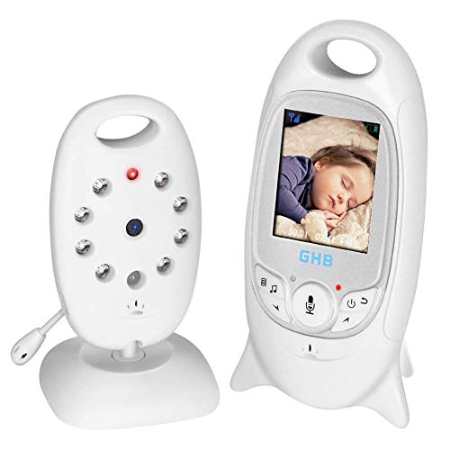GHB Baby Monitor Video Baby Monitor Wireless with Camera Night Vision Temperature Monitoring Lullaby Function 2 Way Talk