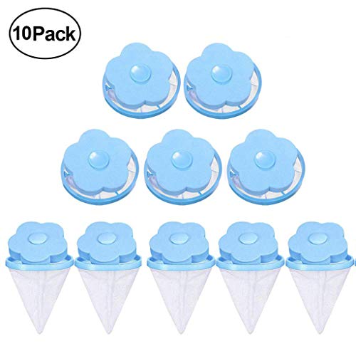 RYGHEWE 10 Pcs Floating Pet Fur Catcher Filtering Hair Removal Device Washing Machine Universal Float, Filter Bag Laundry Ball, Wool Cleaning Supplies US Shipping