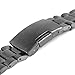 Kuxiu® 22mm Stainless Steel Replacement Watch Band Strap for LG G R W100 W110 & Samsung Gear 2nd & Pebble Smartwatch Black Color + Tools