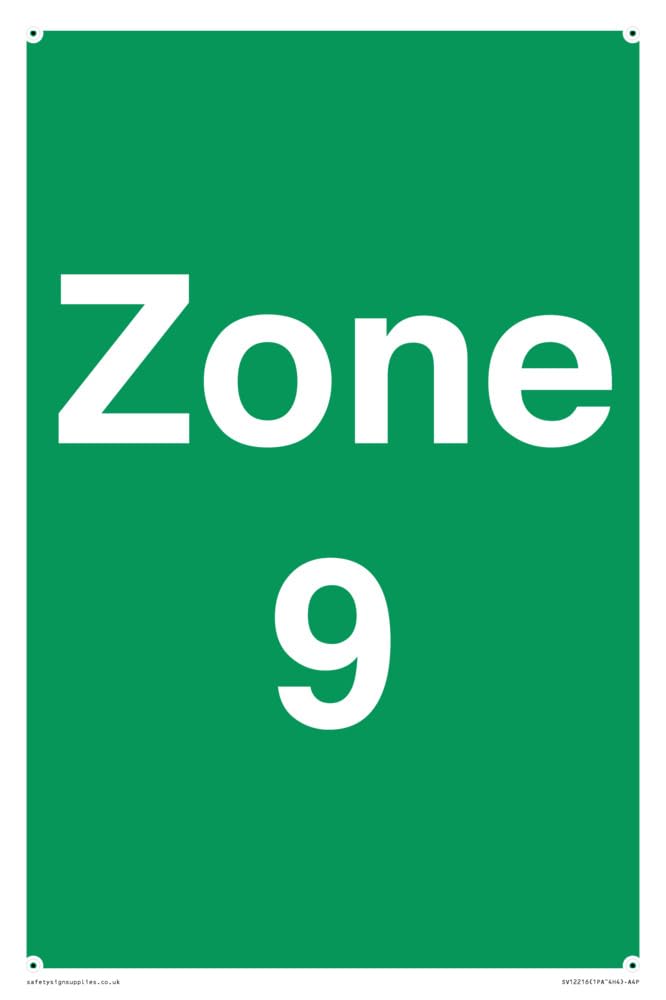 Zone 9 Sign - 200x300mm - A4P