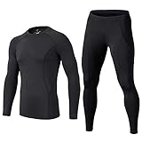 BUYKUD Boys’ Thermal Wintergear Compression Fleece Lined Baselayer Long Sleeve Tops & Pant Set