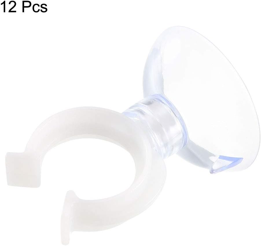 sourcing map Aquarium Suction Cup Clips Airline Tube Holders Clamps for Fish Tank Clear 17mm 12Pcs - Image 4